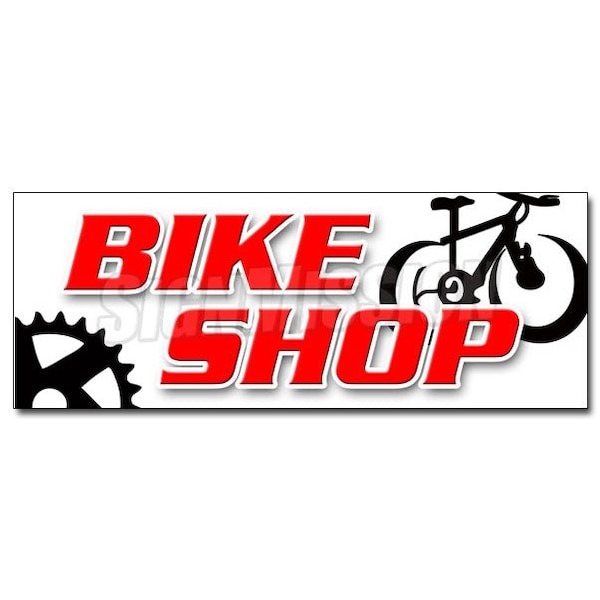 BIKE SHOP DECAL sticker bicycle shop repair rental rent cycle, D-24 Bike Shop